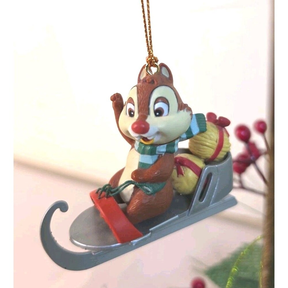 Vintage Disney Dale Holiday Skate Sled Hanging Christmas Ornament